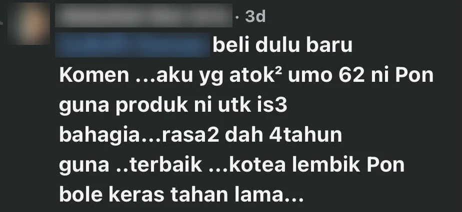 Komen pelanggan: guna 4 tahun, terbaik
